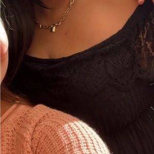 Black lace off shoulder dress